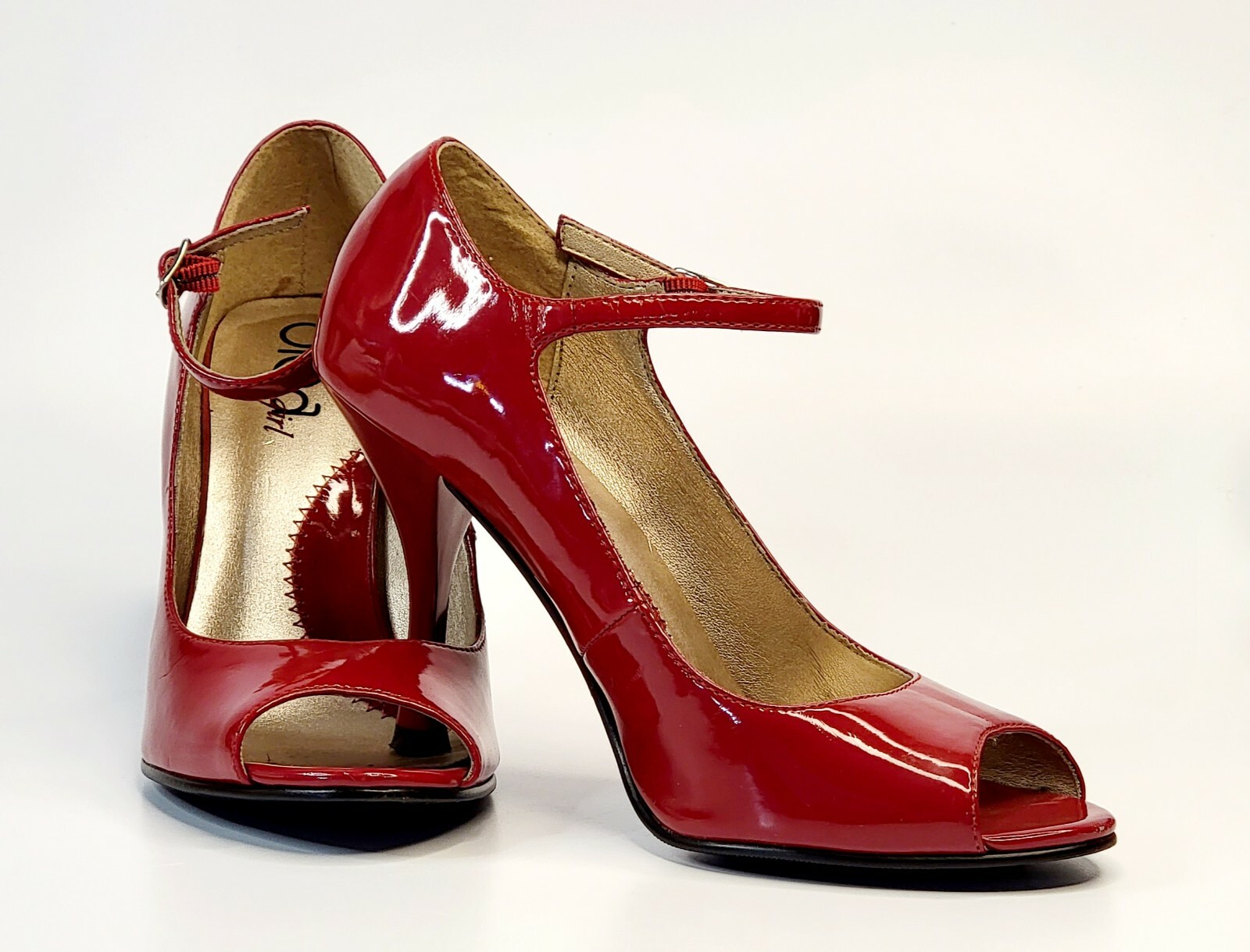DIBA GIRL JOLENE RED PEEP TOE MARY JANE HEELS SIZE 6.5M | eBay