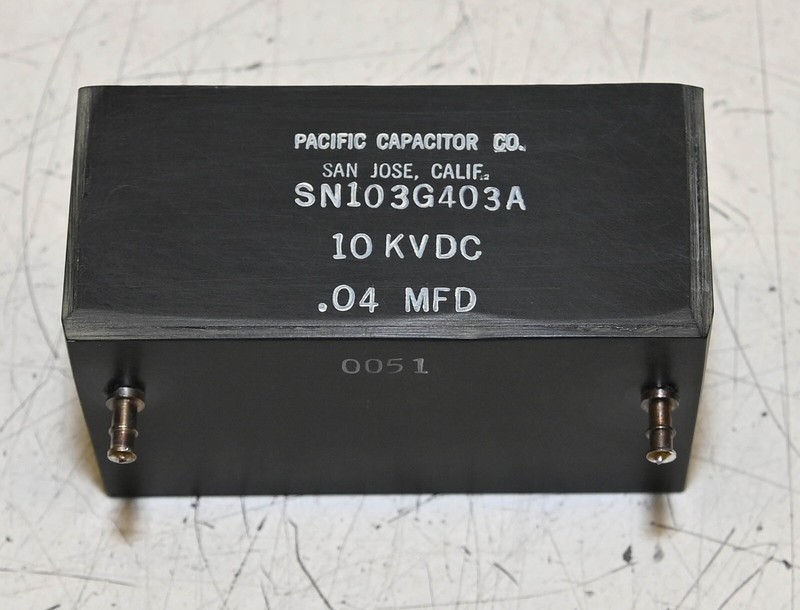Pacific Capacitor Co. 10 KVDC .04 MFD High Voltage Capacitor