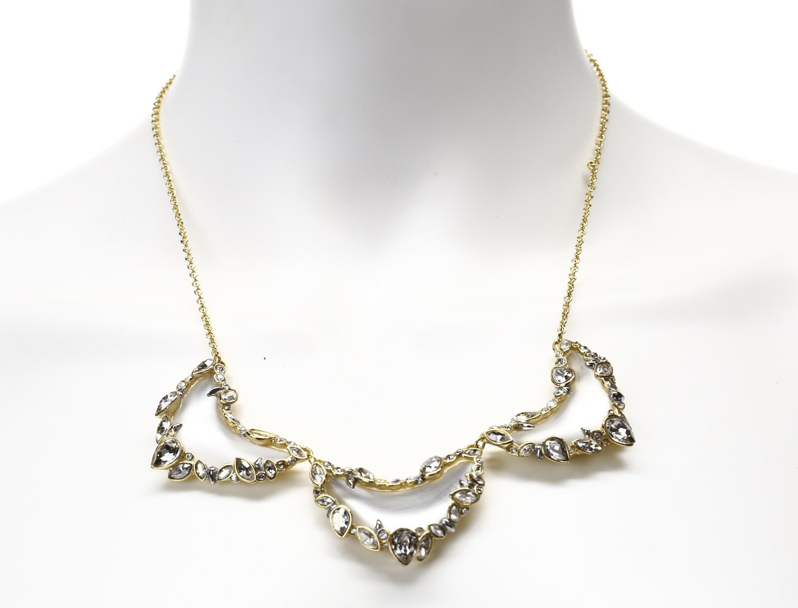 ALEXIS BITTAR Gold Tone Lucite Crystal Necklace 135149