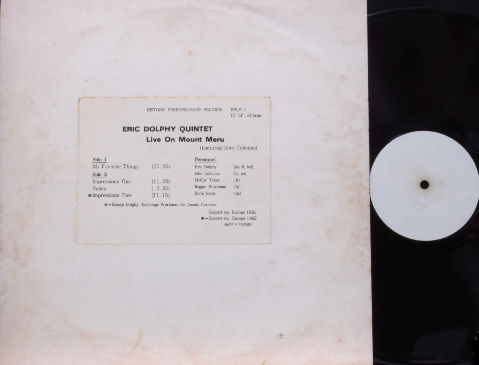ERIC DOLPHY QUINTET／Live On Mount Meru ERIC DOLPHY w/JOHN COLTRANE 