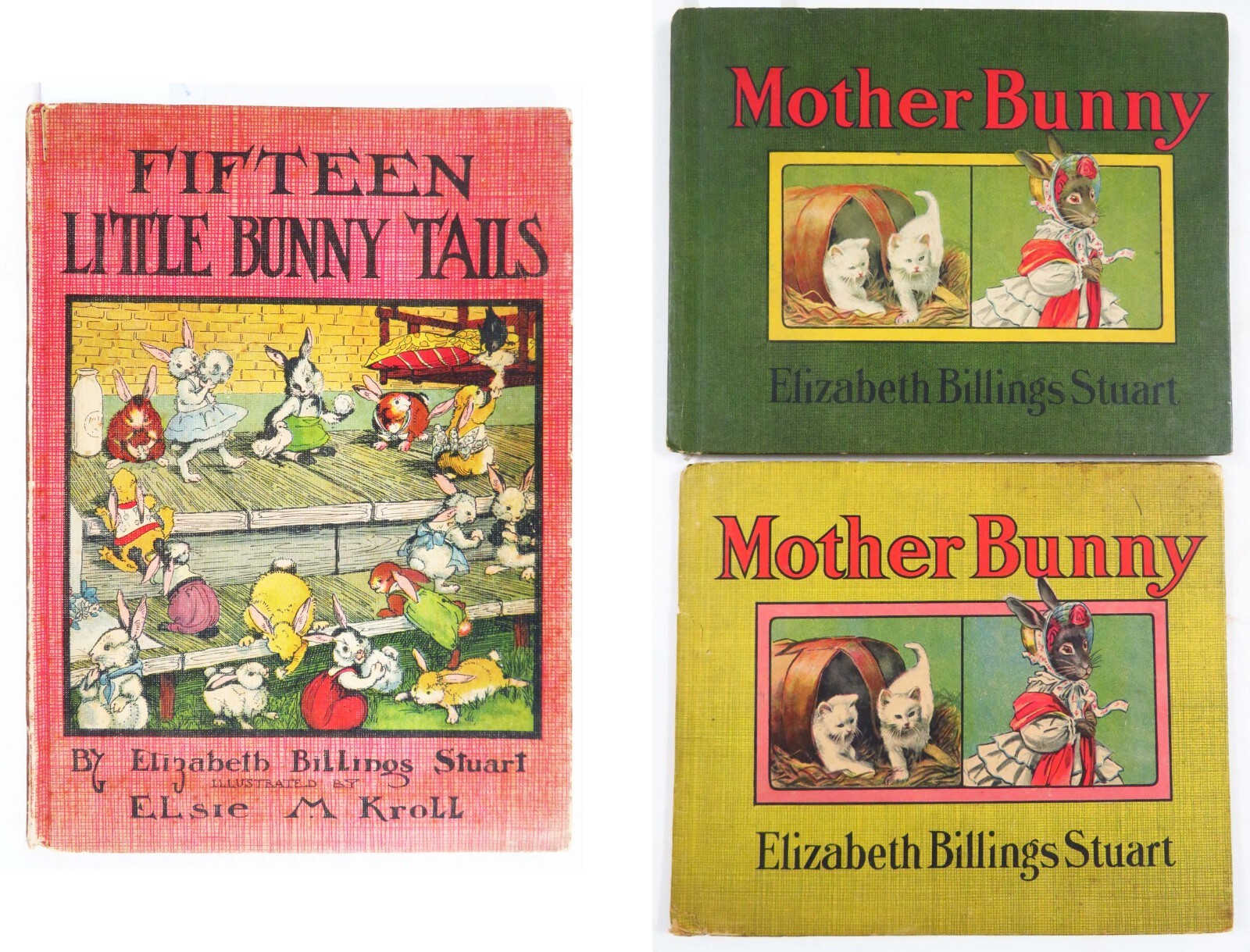 1916 FIFTEEN LITTLE BUNNY TAILS & MOTHER BUNNY; ELIZABETH B