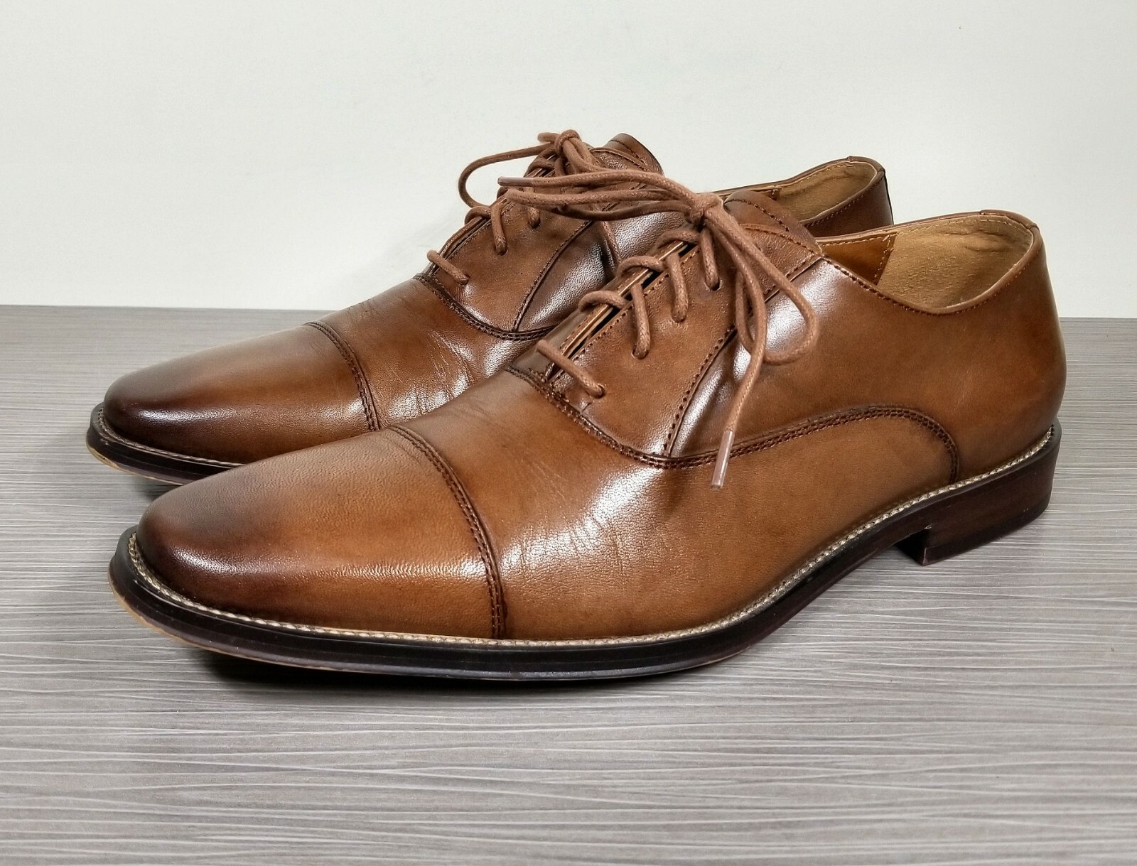 Nordstrom Men's Shop Bryan Cap Toe Oxford, Brown Leather, Mens Size 8 M