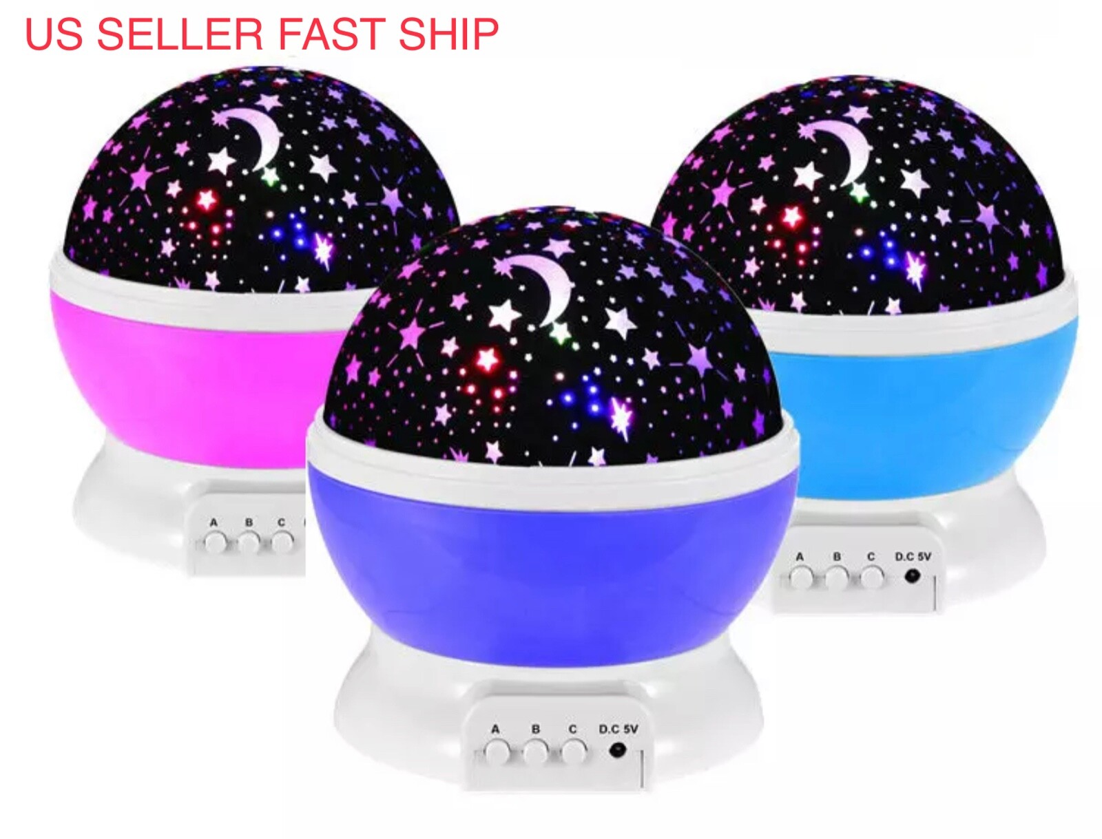 rotating moon star projection lamp