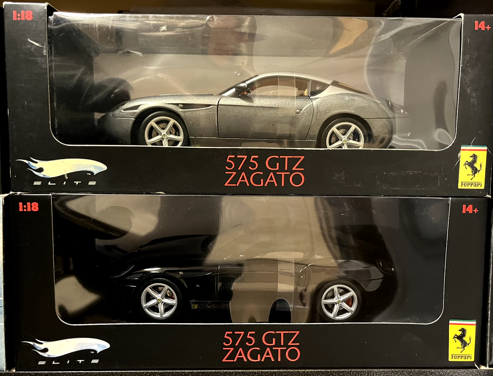 ミニカー 1/18 Hotwheels FERRARI 575 GTZ ZAGATO FERRARI 575 GTZ ZAGATO COUPE GRAY 1:18 by HOT WHEELS ELITE