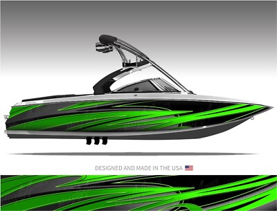 Viper (Green) Abstract Boat Wrap Kit 3M Premium Cast Vinyl - 15 Size Options