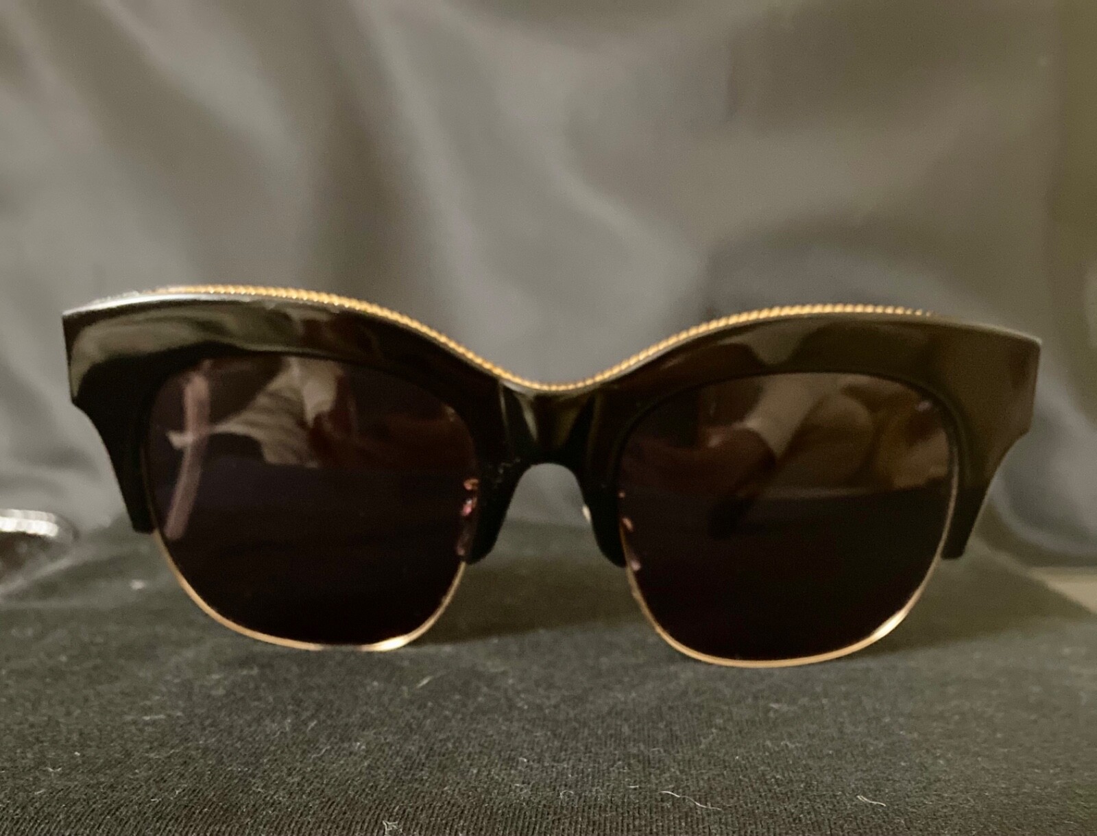 stella mccartney black new chain cat eye sunglasses | eBay