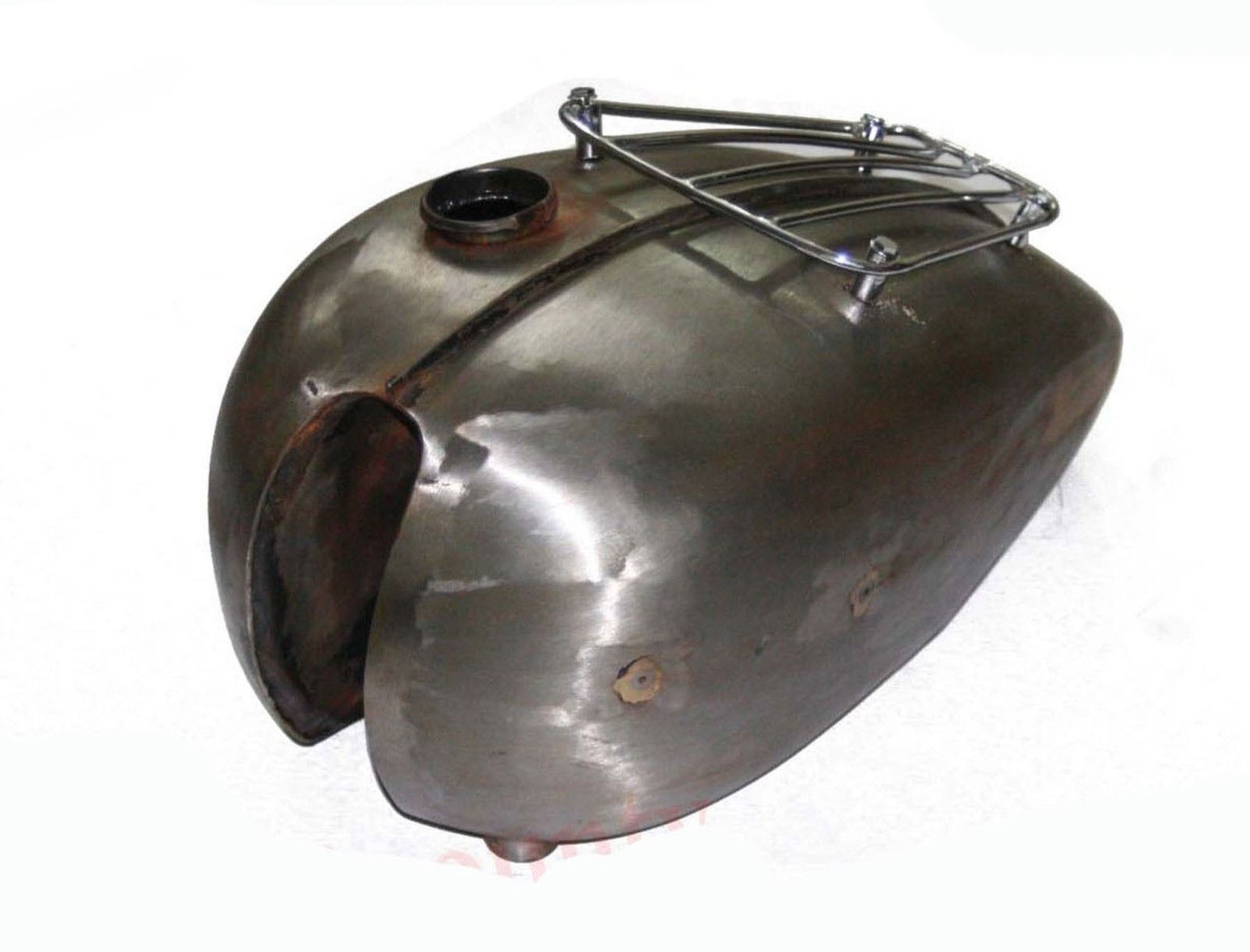 Fits 1965 Triumph T120R TR6 650cc 4 Gal Raw Fuel Tank With Grill Rack 