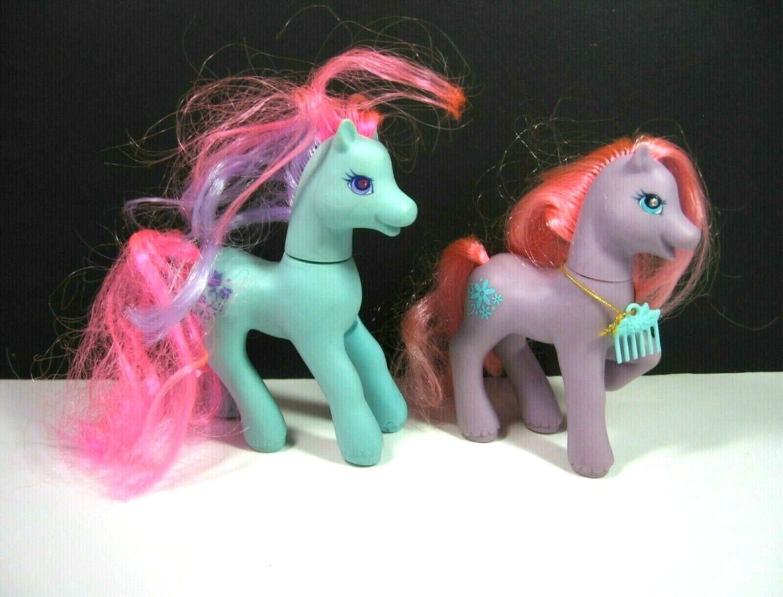 2 Hasbro 1997 MY LITTLE PONY Vintage Horse Figures KICKING