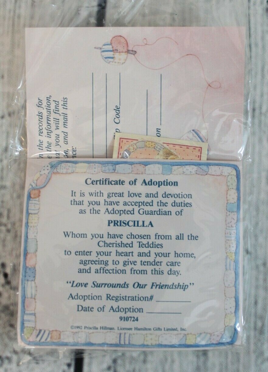 Cherished Teddies Priscilla Love Surrounds Our Friendship  #910724 Vtg Figurine