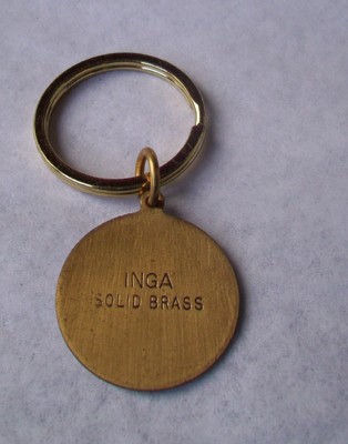 BRASS KEYRING WITH A DONKEY HEAD DESIGN FOB INGA - ANIMAL