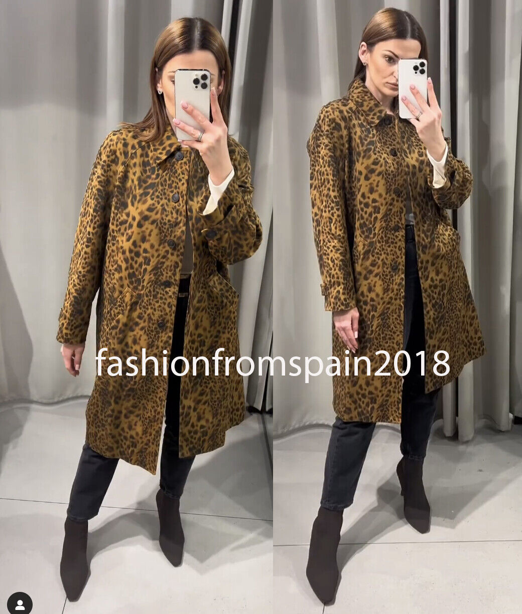 ZARA NEW WOMAN ZW COLLECTION ANIMAL PRINT TRENCH COAT ZARA NEW WOMAN ZW COLLECTION ANIMAL PRINT TRENCH COAT