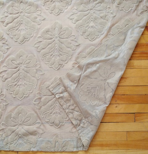 Curtain Drape Panel Sheer Brown Flower Polyester Rod Ready