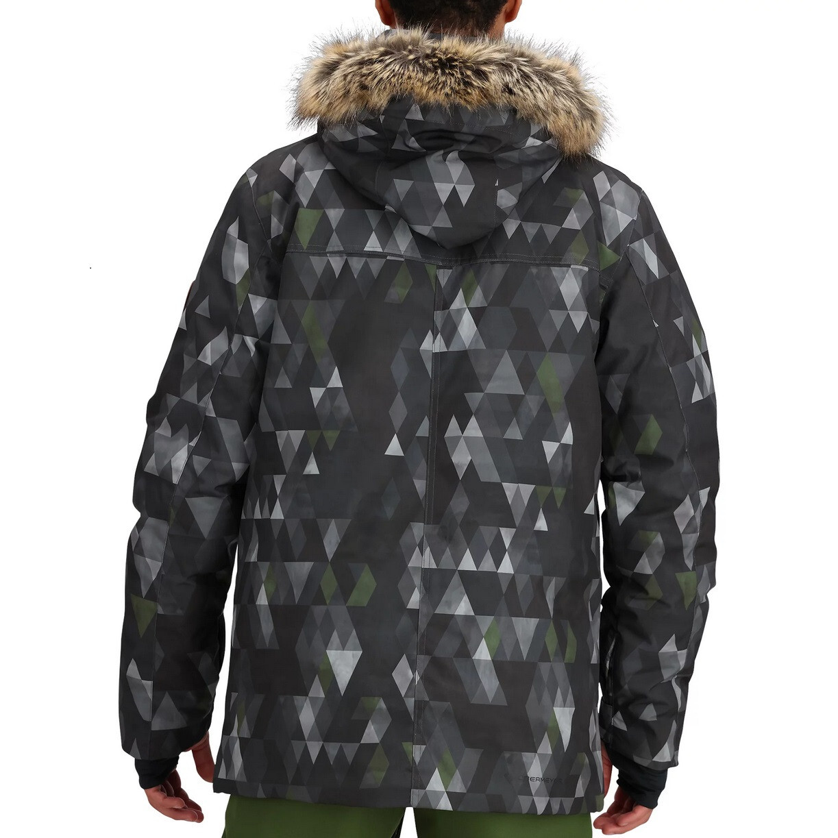 Pre-owned Obermeyer $399,  Men's Rideline Faux Fur Jacket , Gray-out Of Bounds, 2xl In Multi Gray, Out Of Bounds