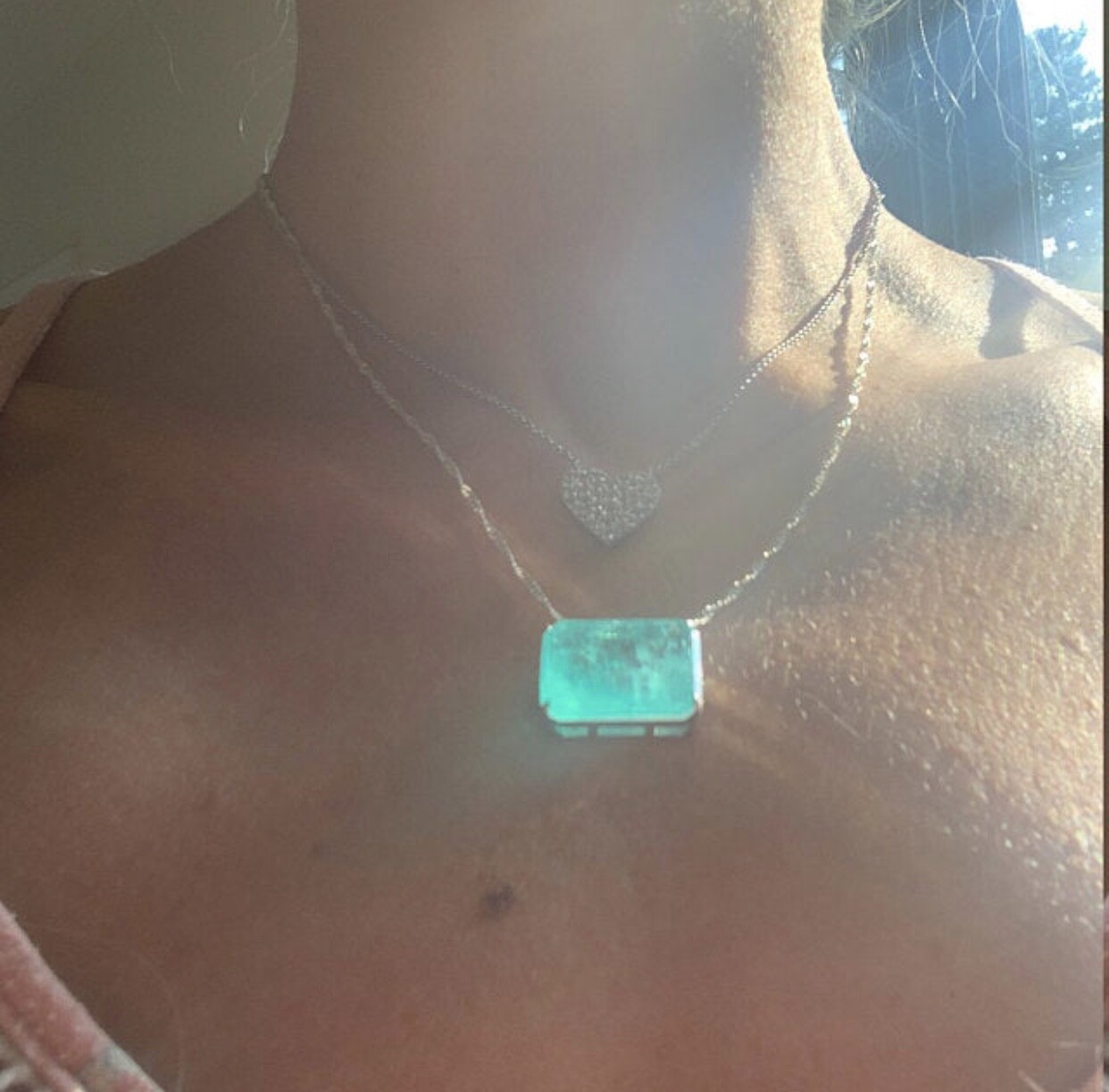 CARIBBEAN TREASURE, GLOWING NATURAL PARAIBA TOURMALINE NECKLACE EXOTIC GEMSTONE