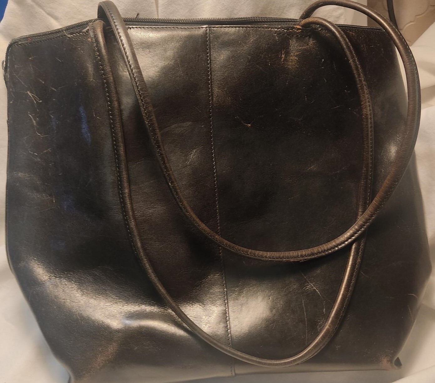 ⭐️美品⭐️HIGH-CLASS ハンドバッグ レザー ブラック Hobo International Black Dual Top Handle Leather Bag