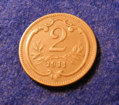 1911 Austria 2 Heller - Fantastic Old Coin - See Pictures