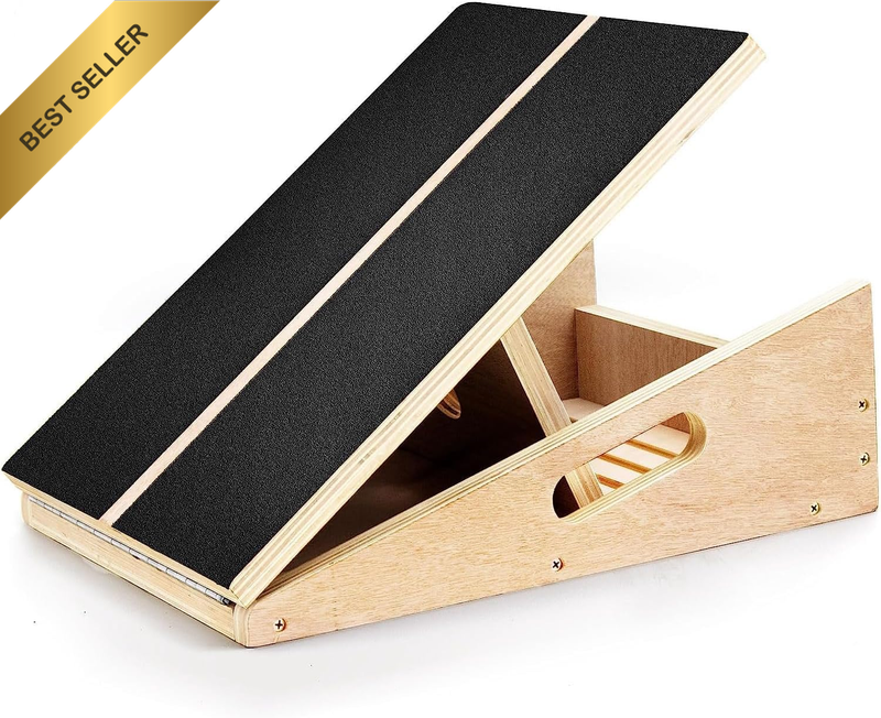 Professional Wooden Slant Board - Adjustable Calf Stretcher & Ankle Incline Boar