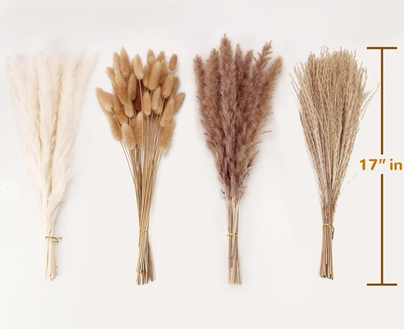 Artificial Pampas Grass Decor, 100 PCS Pampas Grass Contains Bunny Tails Dried F