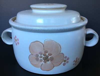 Vintage Denby Handcrafted Stonewear Gypsy Pattern 2 Quart Lidded Casserole Dish