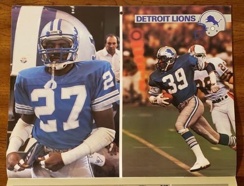 Vintage Detroit Lions Calendar 1986 NFL All-Pros Billy Sims, Doug English & more