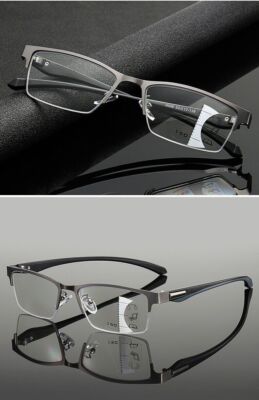 Mens Metal Progressive Multifocus Reading Glasses Bifocal Presbyopic Readers 