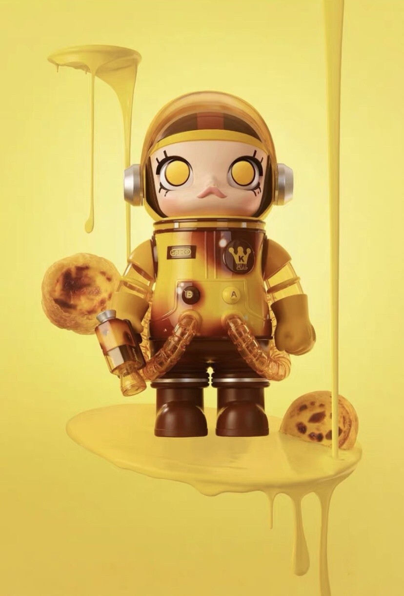 ゲームキャラクター popmart MEGA SPACE MOLLY 400% Egg Tart POP MART Mega SPACE MOLLY Egg Tart 400% Yellow Figure ABS