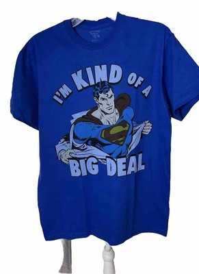Superman Sz Medium Blue T Shirt Big Deal Top Image DC Comics