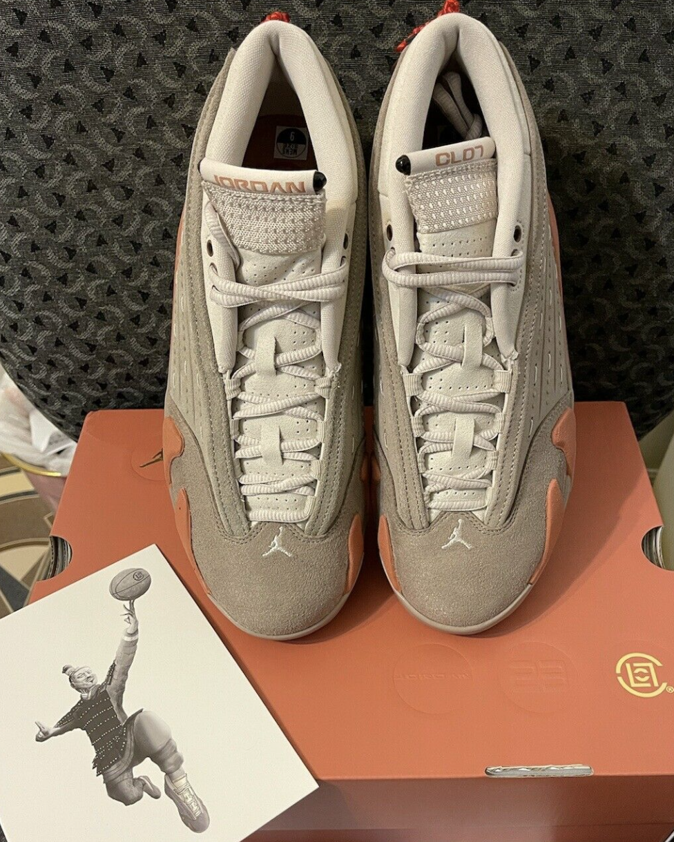 Size 9 - Jordan 14 Retro Low x Clot Sepia Stone Blush