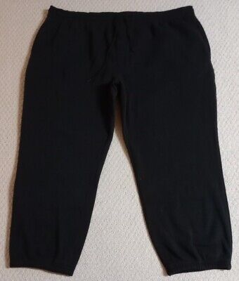 Haband Active Joe Men Size 3X Black Polyester Blend Sweatpants With Zipper Fly23