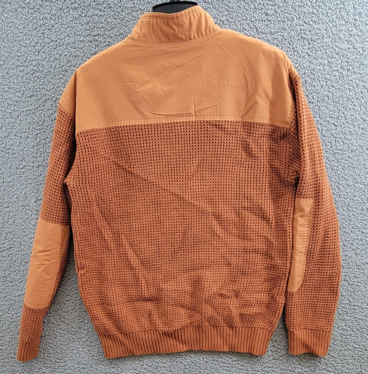 Bass Outdoor Quarter-Zip Long Sleeve Pullover Patch Sweater Men's L Burnt Orange - Picture 11 of 17
