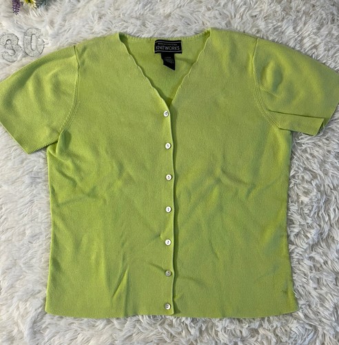 Marisa Christina Knit works Sweater Pistachio Green Short