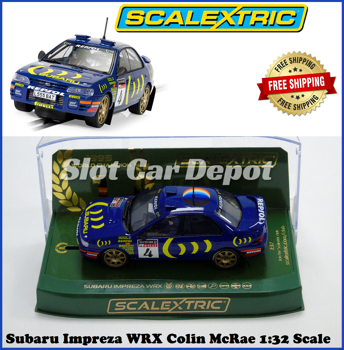 Scalextric Subaru Impreza WRX Colin McRae '95 Champion 1:32
