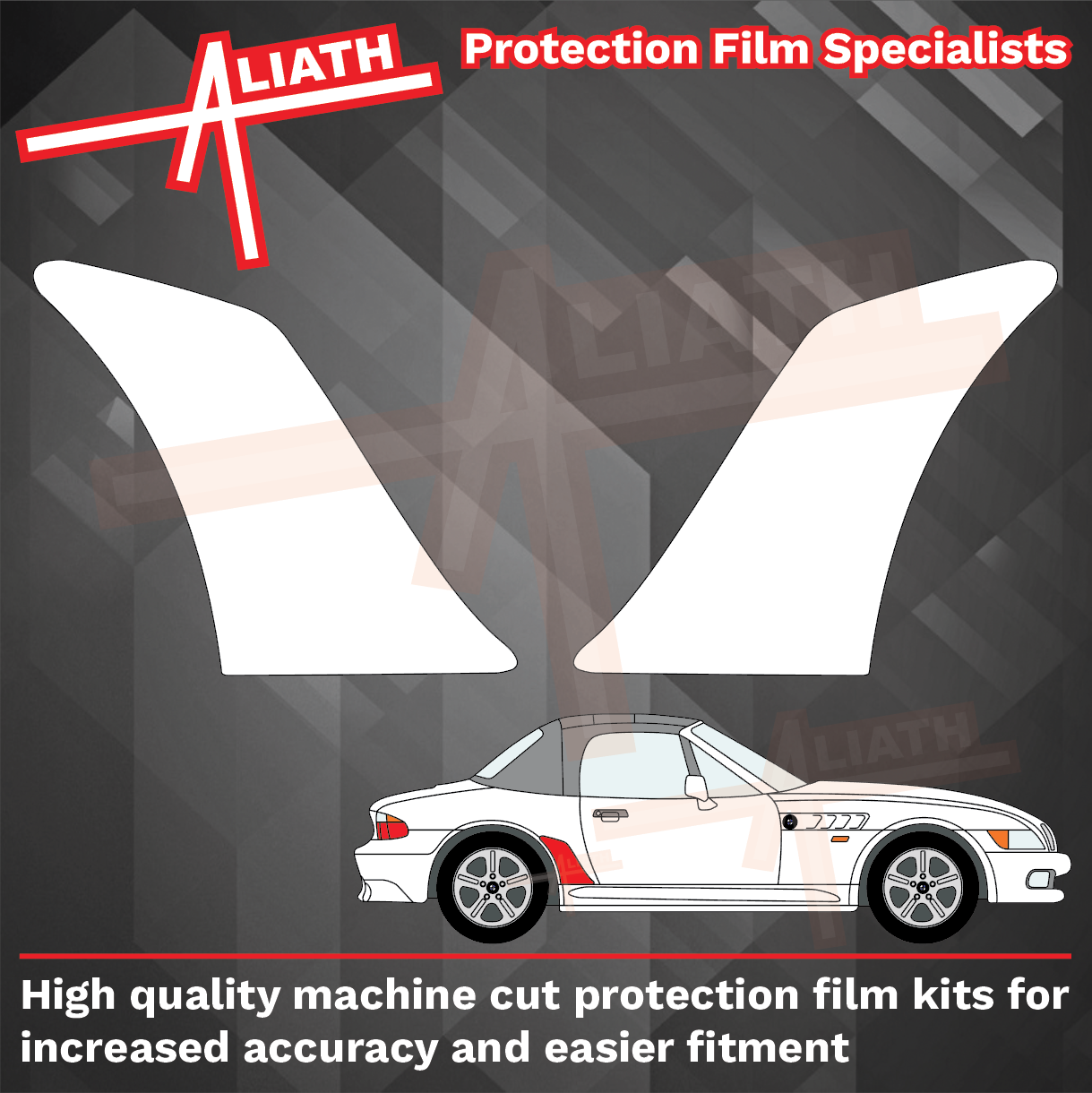 Fit BMW Z3 95-02 Rear QTR Wing Arch CLEAR Stone Chip Guard