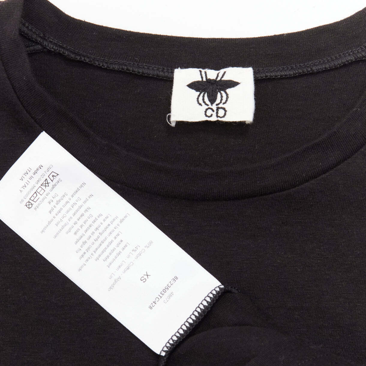 DIOR J'adior 8 black logo distressed screen print fitted