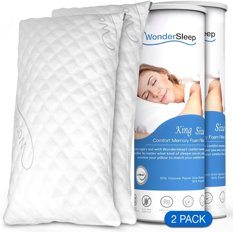Premium Adjustable Loft [King Size 2-Pack] - Shredded Memory
