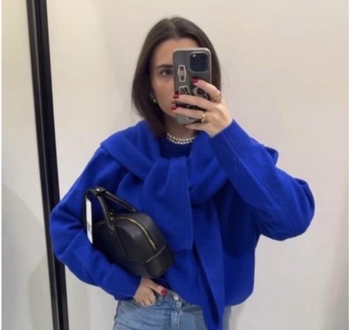 ZARAブルゾン ZARA New Womens Blue Jacket LARGE suit UK 12 | eBay