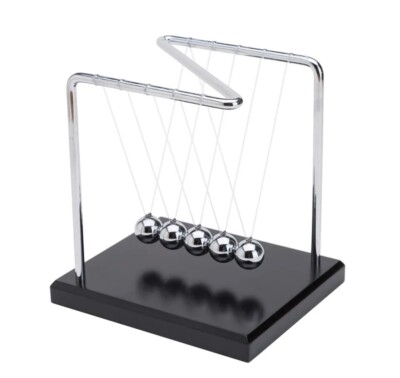 Z-Shape Newtons Cradle Balance Balls 5.5 inch Desk Kinetic Motion Physics Toy