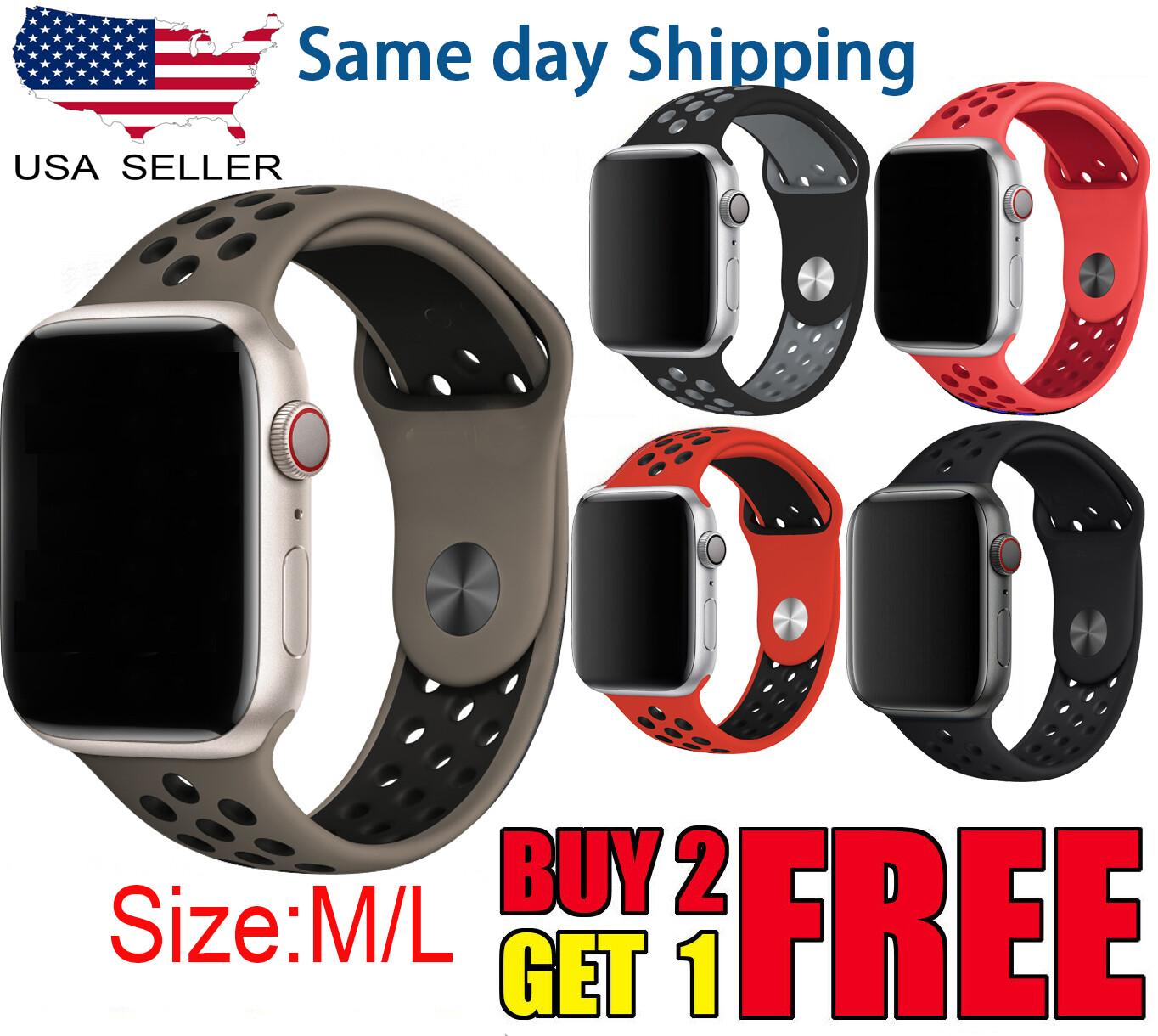 Sport Silicone Band iWatch Strap For Apple Watch 8 7 6 5 4 3 38/40
