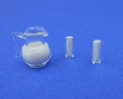  Miniature Dollhouse Milk Set 1:12 Scale New