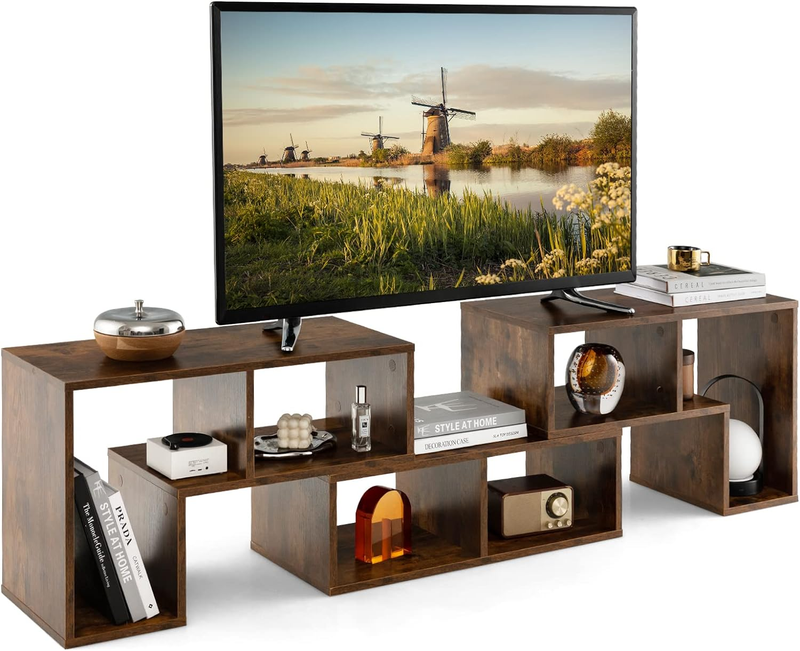 3 Pieces Console TV Stand, Modern Multimedia Furniture for 50 55 60 65 Inch Flat