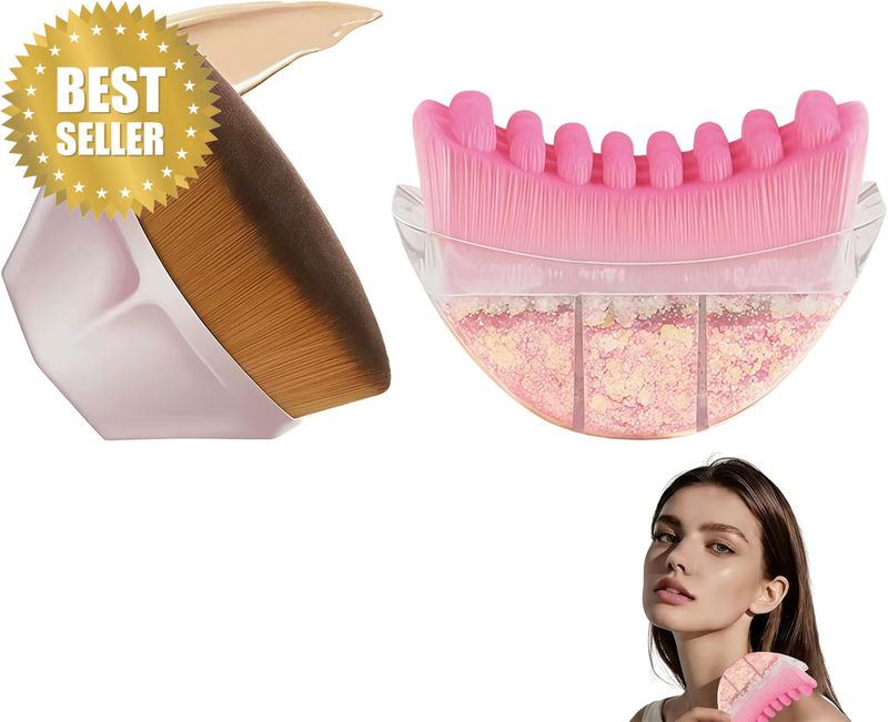 2Pcs Piece Set Lymphatic Drainage Large Lymphatic Contour Face Brush with Storag