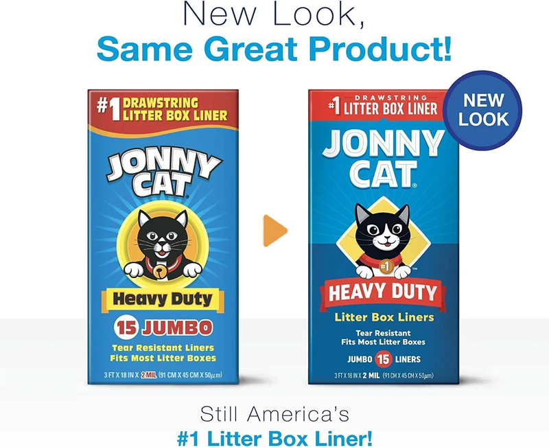 Jonny Cat Heavy Duty Jumbo Litter Box Liners, Tear-Resistant 15 Count