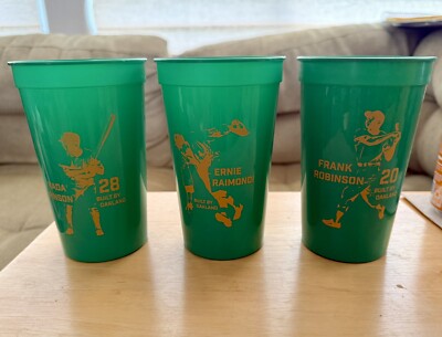 Oakland Ballers Set of 3 NEW Commemorative SGA Cups: Raimondi, Robinson, Pinson