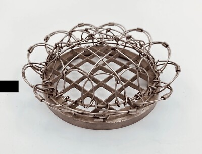Rare Vintage Round Crown Shaped Metal Floral Frog Expandable Cage