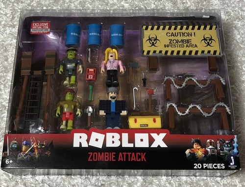 New Jazwarez Roblox Zombie Attack 20 Piece Playset 4 Figures