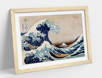 HOKUSAI, THE GREAT WAVE OFF KANAGAWA -FRAMED ART POSTER PAINTING PRINT 4 SIZES