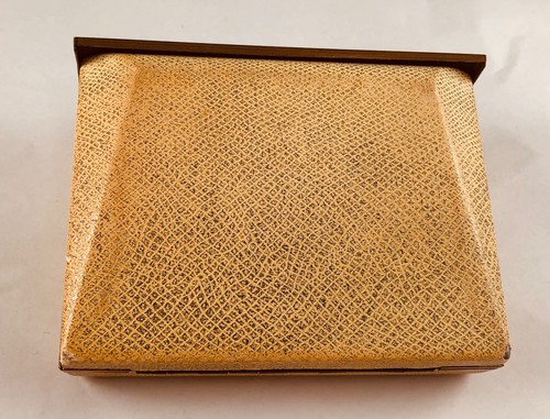 Elgin Vintage Durapower White Faux Snake Skin & Gold Tone Watch Box