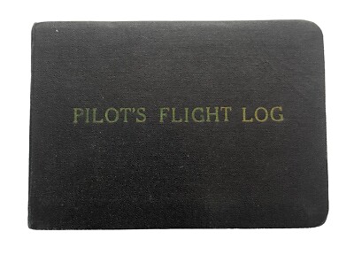 Vintage 1940 Pilot's Flight Log Pacific Airmotive California Flight Record