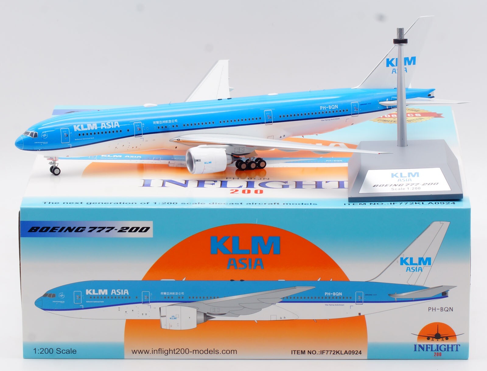 INFLIGHT 1:200 KLM Asia Boeing B777-200/ER Diecast Aircraft