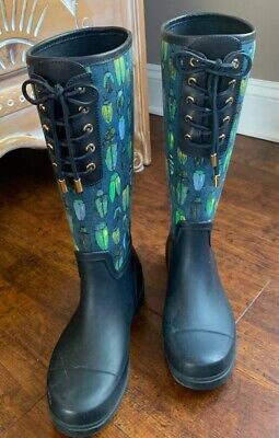 Tory Burch Lana Beetle Wellies/Rain Boots Blue-Size 7 | eBay